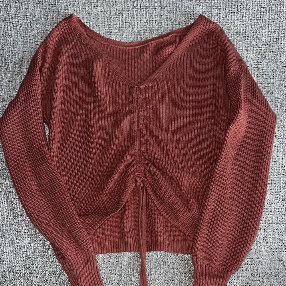 Hollister Reversible Pink/Rust V-Neck Women's Sweater